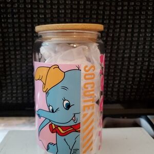 Cute Elephant Glass Jar with Bamboo Lid